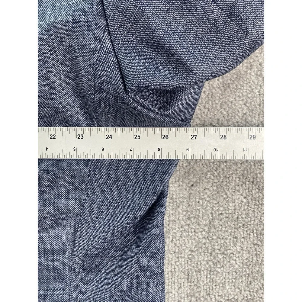Lauren Ralph Lauren Suit Jacket 52 R Blue Silk Wool Luxury Designer Black Label